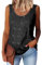 Suncife Damen Pailletten Oberteil Tank Glitzer Top Frauen Party Glitzertop, Schwarz, XXL