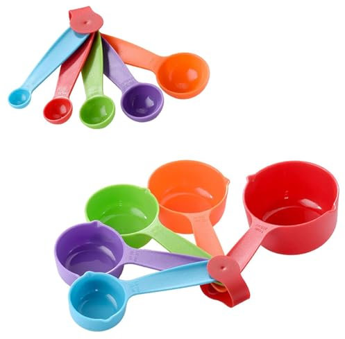 Juego de cucharas medidoras, 10 cucharas medidoras multiusos, vasos medidores para cocinar y hornear en la cocina, cucharas medidoras de utensilios de cocina, medidores de líquidos y sólidos, de