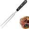 trabag Fleischgabel - Edelstahl Grillgabel mit Holzgriff, 27 cm Tranchiergabel, Gerade, Unbeugsam, Bratengabel, 13 cm, Fleischgabel mit Kunststoffgriff, Für Grill, Küche, Truthahn, Braten, Abendessen