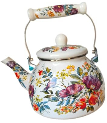 KESOTO Emaille Teekanne mit Griff, Saft Wasserkrug, 2,5 L, für Zuhause, Restaurant,