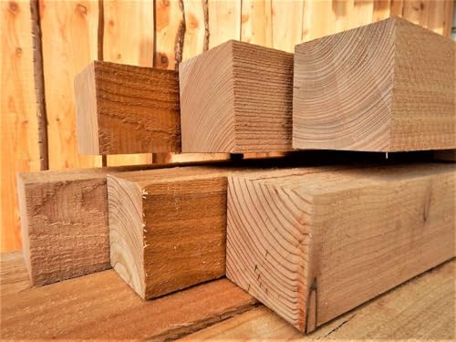 Kantholz Lärche 70 x 70 mm 400 cm lang - Pfosten, Zaunpfosten, Holzpfosten, Holzbalken, Zaunpfahl (10 Stück)