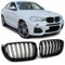 For BMW X3 F25 LCI 2014-2018 GLOSS BLACK FRONT KIDNEY GRILLES GRILLS DOUBLE SPOKE