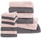 Pure Label 14.TLG. Handtücher Set aus Baumwolle, saugstark und weich - 2X Badetuch (70x140 cm) 4X Handtuch (50x100cm) 4X Gästetuch (30x50 cm) 4X Waschlappen (16x21 cm), Anthrazit | Rosa