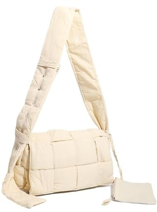 RRYPBOVG Taschen Damen Puffer Daunengepolsterte Handtasche Damen Schultertaschen Designer Gesteppte Gewebte Handtasche Umhängetasche