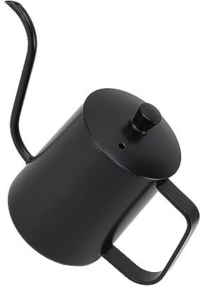 TIKATARER Gooseneck Kettle, Stainless Steel Pour Over Coffee Kettle Stovetop Tea Tea Gooseneck Teapot Stovetop for Drip Coffee (Black 350ML)