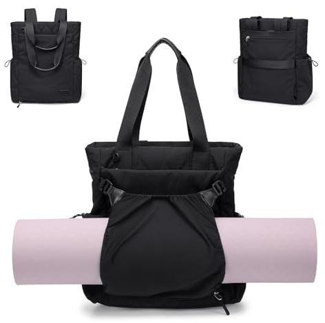 GOLF SUPAGS Mochila Convertible para Portátil de Mujer, Bolsa Yoga Esterilla Deportiva, Mochilas para Esterilla de Yoga, Bolsas de Deportiva Informal, para Trabaja, Viajes, Yoga y Fitness