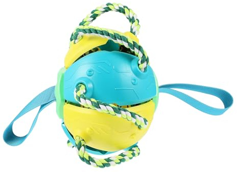 Gadpiparty Hundespielzeug Fliegender Ball Interaktiv Robustes Wurfspielzeug für Hunde Welpen Training Mentale Gelb blau
