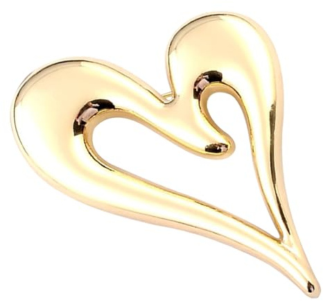 VILLCASE Épinglette en Alliage Forme de Cœur pour Femme, Broche Élégante Or, Accessoire pour Manteaux et Pulls, Présent D'anniversaire ou Fête