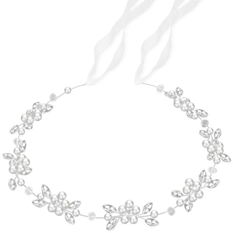 Luxorium 1 Stück Haarschmuck Kommunion Mädchen Kopfschmuck für Erstkommunion Haarkranz mit Perlen Kristall für Kinder zur Taufe Hochzeit