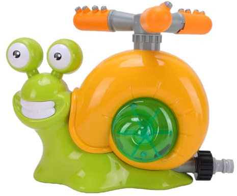 CHICIRIS Cartoon Snail Water Sprinkler Baseball Toy for Kids, with 2 Nozzles 360 Degree Rotation for Backyard Garden Outdoor Play