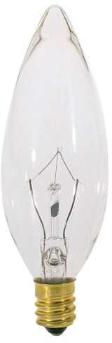 Satco S3390 120V E14 Euro Base 25-Watt B9.5 Light Bulb, Clear