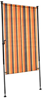 Angerer Freizeitmöbel GmbH Balkonsichtschutz Exklusiv - Senkrechtmarkise für Sicht- und Sonnenschutz - Montage ohne Bohren und Dübeln - ideale Balkonmarkise für Mietwohnungen (Orange-Braun, 120 cm)