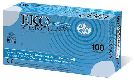 EKO Zero PW 1007 Guanto Monouso in Nitrile, Non Sterile, Misura M, 10x100 Pezzi, Totale 1000 Pezzi
