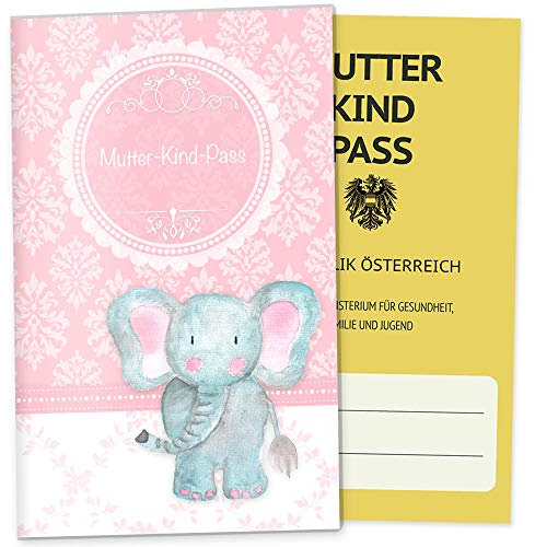 OLGS Mutter-Kind-Passhülle 3-teilig Österreich personalisiert rosa Little Lady | Baby Schwanger Geschenkidee Mukipasshülle | Schutzhülle (MuKi-Pass Österreich mit Namen, ohne Motiv)