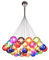 Kairry Kronleuchter Pendel Leuchter Hängeleuchte Pendelleuchte Farbige Bubble Ball Lampe Glas Esszimmerlampe Für Mehrflammige Leuchten Buntglas Höhenverstellbare 100CM (Color : Color : 37 Head)