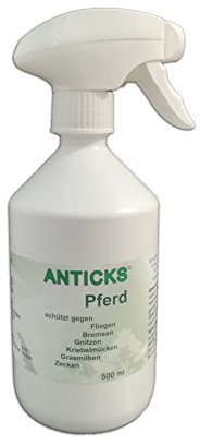 Anticks Protección eficaz y duradera contra moscas, tábanos, mosquitos, ácaros, pulgas, garrapatas, mosquitos (500 ml)