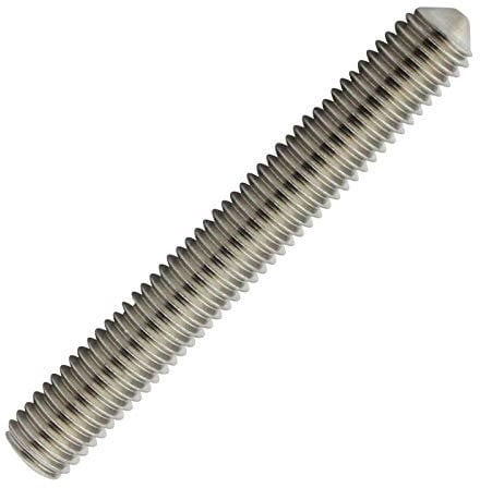 D2D | VPE: 10 Stück - Gewindestifte - Größe: M6 x 25 mm - nach DIN 914 mit Innensechskant (ISK) und Kegelkuppe aus Edelstahl A2 / V2A - Madenschrauben