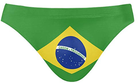 Men Swim Brief Bikini Brazil Flag Beach Bikini for Men Swim Underwear Medium