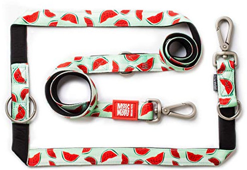 Max & Molly Multifunktions Hundeleine 2m mit 2 Karabinern, Watermelon/XS Umhängeleine Gepolstert, Sicher & Flexibel - Komfort für deinen treuen Begleiter