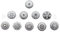 PUSHPACRAFTS Knauf für Schrank, Schublade, aus Keramik, handbemalt, 10 Stück Grey & White knopfe grau weiß (10) XFER