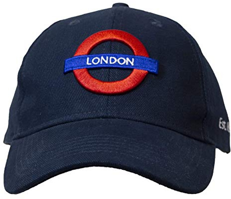 GWCC Lizenzierte London Underground London Stickerei Baseball Cap - Unisex verstellbare Baumwollmütze (Marine)