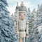 CDL 180 cm Gigante 6 pies Blanco el Oro Brilla Nueva decoración de Navidad de Madera Cascanueces Rey K30