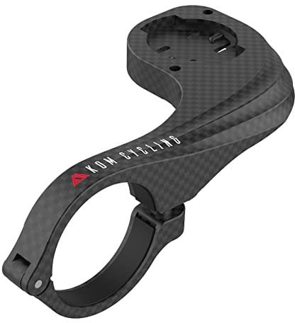 KOM Cycling Wahoo Elemnt Mount Compatible with Multiple Wahoo Computers Including The Wahoo Elemnt Bolt, Elemnt Roam, Elemnt Mini, and Elemnt - Multiple Colors 24g Out Front Mount (Carbon)