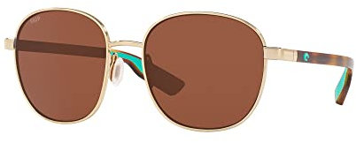 Costa Del Mar Damen Egret Sonnenbrille, Glänzendes Gold/Kupfer, polarisiert, 580p