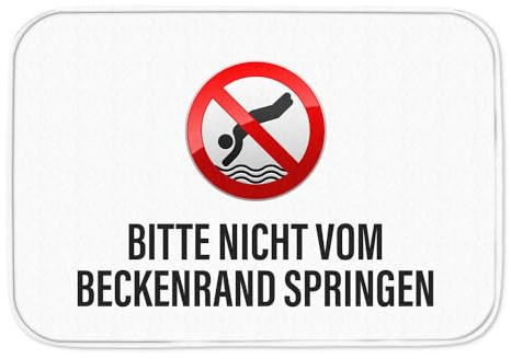 Bitte Nicht vom Beckenrand springen Badematte Sicherheit Badewanne Dusche Bad