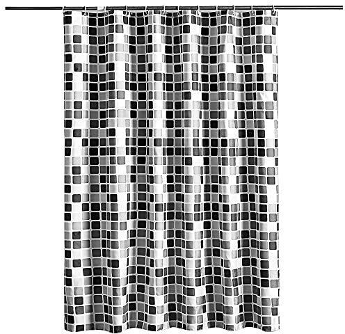 Cyleibe Anti-Schimmel-Duschvorhang Mit Mosaikmuster für Badezimmer, Textil (120x180cm)