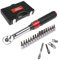 FOURROBBER Torque Wrench Set 1/4-inch Drive Click Dual-Direction Adjustable 90-Tooth Torque Wrench with Buckle 5-30Nm,Accuracy ± 3%