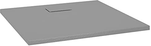 vidaXL Plato de Ducha Base Receptáculo Placa Receptor Cuarto de Baño Aseo Resistente a Arañazos Manchas Antideslizante SMC Gris 90x80 cm