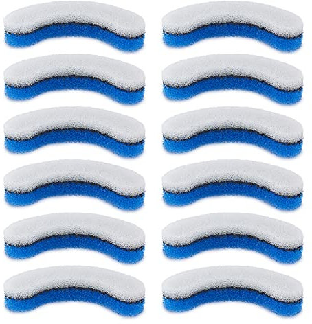 PetStandard Replacement Premium Water Filter for NPET WF050 Transparent Water Fountain. Arc-Shaped, Washable Pet Fountain Filters with Triple Filtration System, Pack of 12