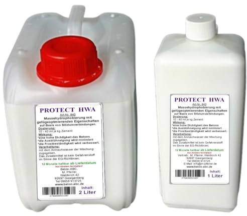 Betonzusatz HWA-Stabilisierer mit Wasserabweisendem Effekt, Massehydrophobierung (1L)