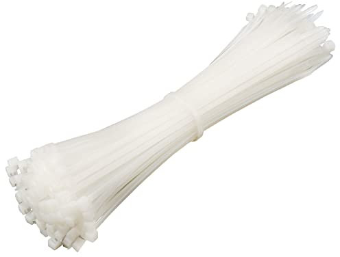100pcs Fascette Stringicavo Bianco, 300 Mm X 3.6 Mm Di Larghezza, Elettricista Etichetta Del Cavo，Resistenti Ai Raggi Uv，Resistenza Alla Trazione 19kg, Set Di Fascette Lunghe Per La Gestione Dei Cavi