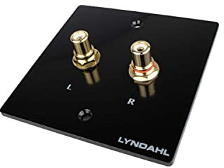 Lyndahl Lautsprecherblende Multimediablende für Lautsprecher, passend für Unterputzdose/Wandeinbaudose Wandanschlussblenden Surround System Schwarz Cinch