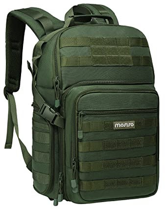 MOSISO Kamerarucksack, DSLR/SLR/Spiegellose Fotografie Taktisch Kamera Tasche Hülle Wandern im Freien mit Stativhalter&15-16 Zoll Laptopfach Kompatibel mit Canon/Nikon/Sony/DJI Mavic Drone, Armeegrün