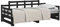 vidaXL Tagesbett Ausziehbar Sofa Gästebett Sofabett Bett Bettsofa Schlafsofa Ausziehbett Bettgestell Holzbett Schwarz Massivholz Kiefer 2X(80x200) cm