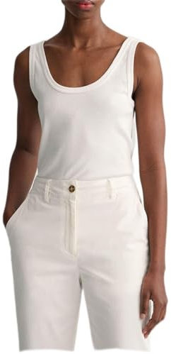 GANT Damen Rib Tank Top Tr gershirt Cami Shirt, Weiß, M EU