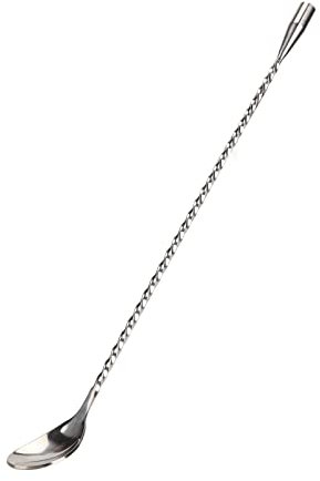 Mixing Spoon, Stainless Steel Cocktail Stirrer Spiral Pattern Bar Spoon with Long Handle for Cocktail Shakers, Tall Cups, Pitchers