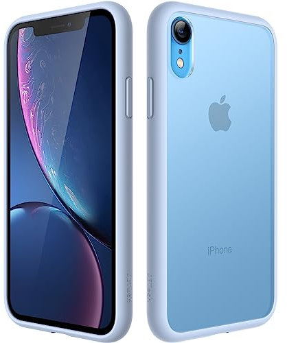 JETech Matt Hülle für iPhone XR 6,1 Zoll, Stoßfest Militärstandard FallSchutz Handyhülle, Mattierte Durchscheinende Rückseite Schutzhülle, Anti-Fingerabdruck (Himmelblau)