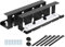 2 Pack Under Desk Cable Management Tray, Cable Tray Self Adhesive and Drilling Mounting, Metal Cable Raceway, Desk Cable Tidy Tray for Office and Home Wire Management,Black