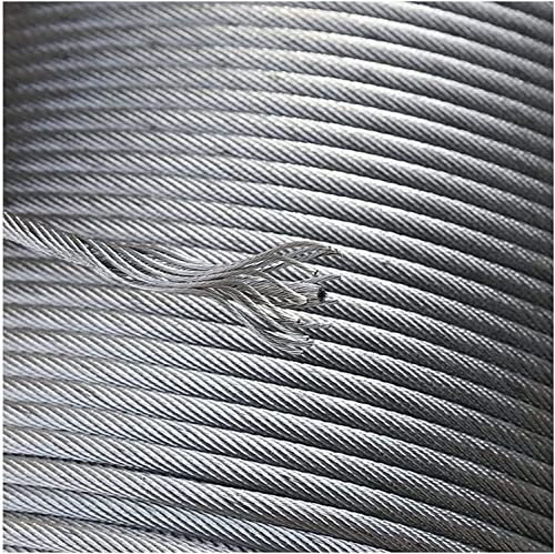 OKUOKA Wire Rope 4mm, 304 Stainless Steel Cable, 7 x 7 Strand Core Aircraft Cables, 1m - 400m Metal Cable Wire for Outdoor Garden Deck Use (Size : 5M/16.4ft)