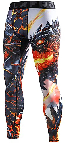 LAFROI Men's Quick Dry Cool Compression Fit Tights Leggings Waistband-YSK08