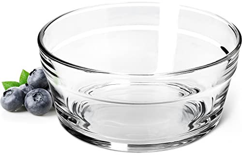 KADAX Saladier, bols de service, en verre, passent au lave-vaisselle, bols à fruits, bols à fruits, bols à dessert transparents, diamètre : 14 cm, lot de 2