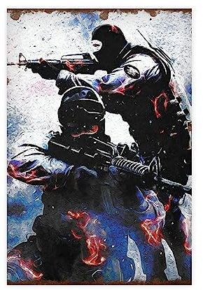 ETOMEY CSGO Counter Strike CS GO Poster, 2 Leinwand-Poster, Schlafzimmer, Dekoration, Sport, Landschaft, Büro, Raumdekoration, Geschenk, ungerahmt, 30 x 45 cm