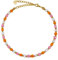 GD GOOD.designs Fussketten für Frauen mit bunten Boho Perlen - Verstellbar - Gold Orange Rosa Fußkettchen Bunt