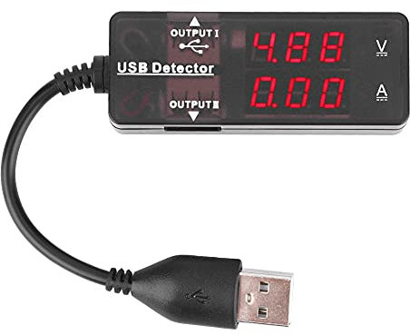 YB26VA USB Multimeter Voltage USB Detector, USB Tester Current Meter Dual Display 80-106KPa Mobile Phone Battery Tester Meter Battery Capacity Tester (Homochromy Plugged in and