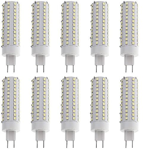 RYTM (Pack of 10) G8.5 LED Bulb 10 Watt 1000 Lumens G8.5 Light Source G8.5 Bi-Pin Base LED Corn Light Bulb (100 Watt Halogen Equivalent) AC 85V-265V, Not-Dimmable (Natural Daylight 4000k)
