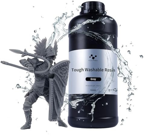 NOVA3D [Tough Resin-Gray], Wasser Waschbares ABS-Like, 3D Printer Photopolymer Resin Geruchsarm Hochpräzises 405nm UV-härtendes Harz für LCD 3D-Drucker, 1000g